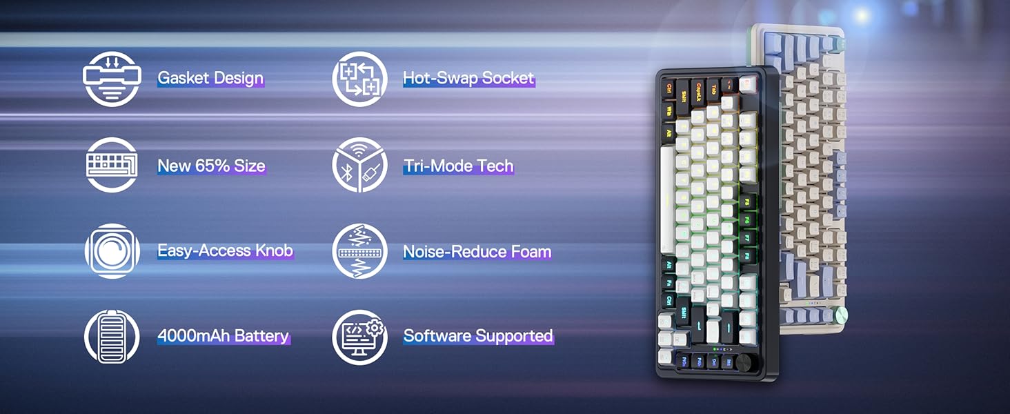 Keyboards-Redragon-K673-PRO-75-Wireless-Gasket-RGB-Gaming-Keyboard-3-Modes-81-Keys-Mechanical-Keyboard-w-Hot-Swap-Socket-Sound-Absorbing-Pads-Red-Switch-15 Keyboards-Redragon-K673-PRO-75-Wireless-Gasket-RGB-Gaming-Keyboard-3-Modes-81-Keys-Mechanical-Keyboard-w-Hot-Swap-Socket-Sound-Absorbing-Pads-Red-Switch-15