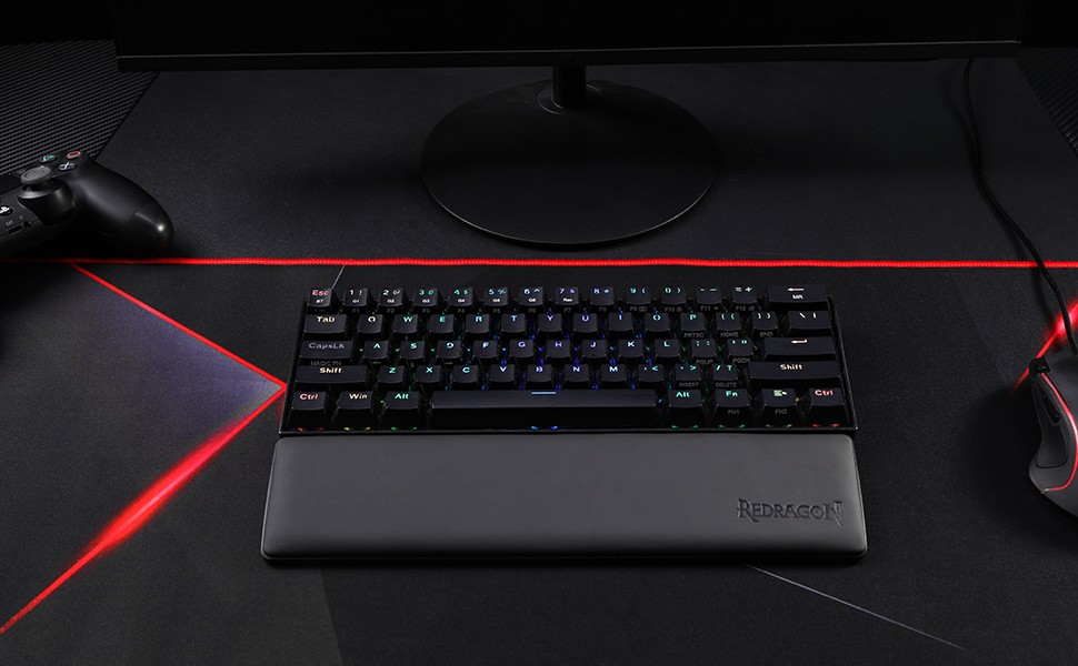Keyboards-Redragon-P035-Meteor-S-Computer-Keyboard-Wrist-Rest-Pad-60-61-Keys-Compact-Size-11-38-x-2-87-in-0-78-inch-20mm-Height-Black-7 Keyboards-Redragon-P035-Meteor-S-Computer-Keyboard-Wrist-Rest-Pad-60-61-Keys-Compact-Size-11-38-x-2-87-in-0-78-inch-20mm-Height-Black-7