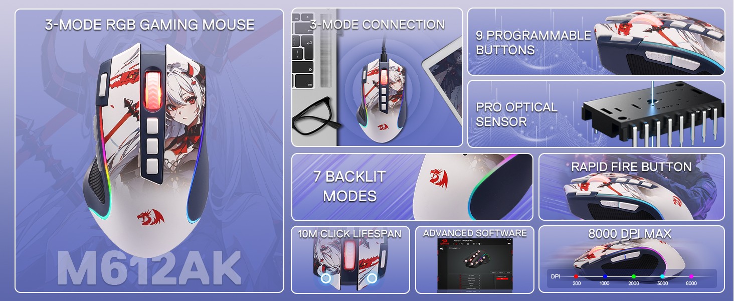 Redragon-M612AK-PRO-RGB-Gaming-8000-DPI-Wired-Wireless-Optical-Mouse-9-Programmable-Buttons-7-Backlit-Modes-BT-2-4G-Wireless-Software-Supports-11 Redragon-M612AK-PRO-RGB-Gaming-8000-DPI-Wired-Wireless-Optical-Mouse-9-Programmable-Buttons-7-Backlit-Modes-BT-2-4G-Wireless-Software-Supports-11
