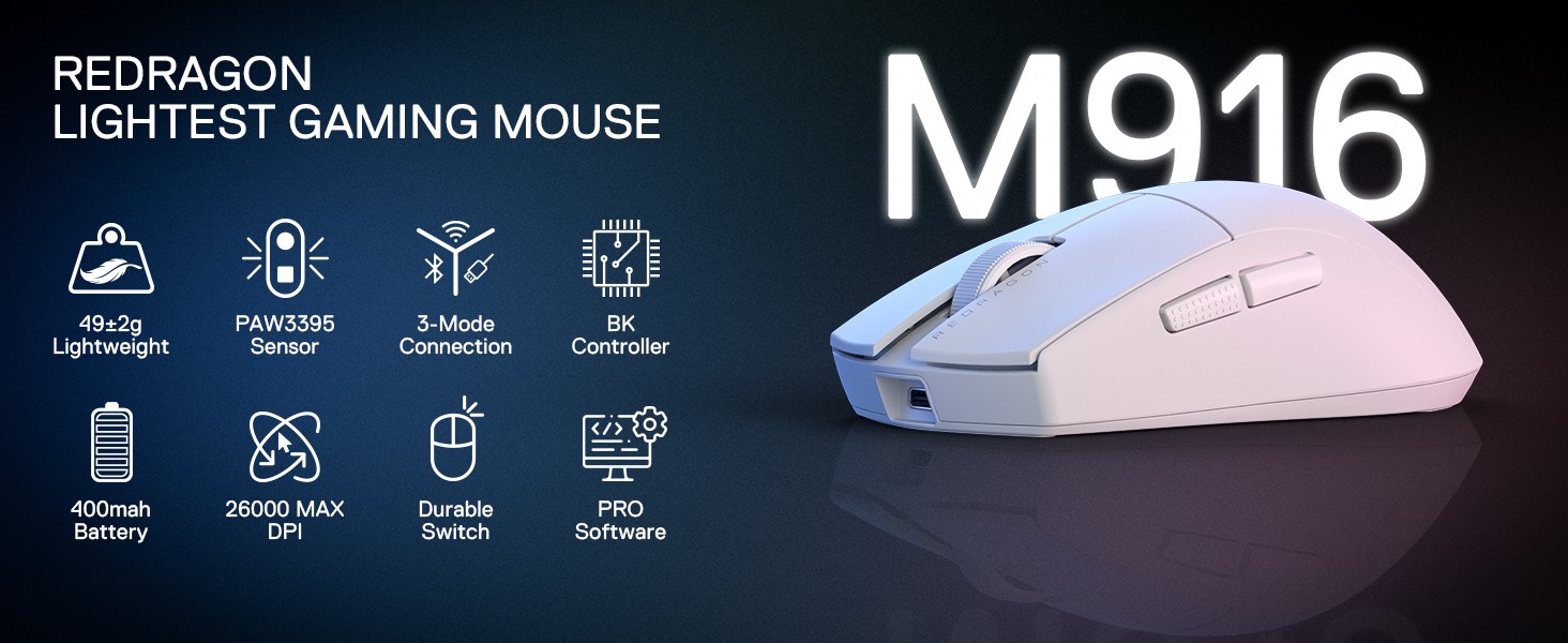 Redragon-M916-PRO-3-Mode-Wireless-49G-Ultra-Light-26K-DPI-Gamer-Gaming-Mouse-1K-Hz-White-12 Redragon-M916-PRO-3-Mode-Wireless-49G-Ultra-Light-26K-DPI-Gamer-Gaming-Mouse-1K-Hz-White-12