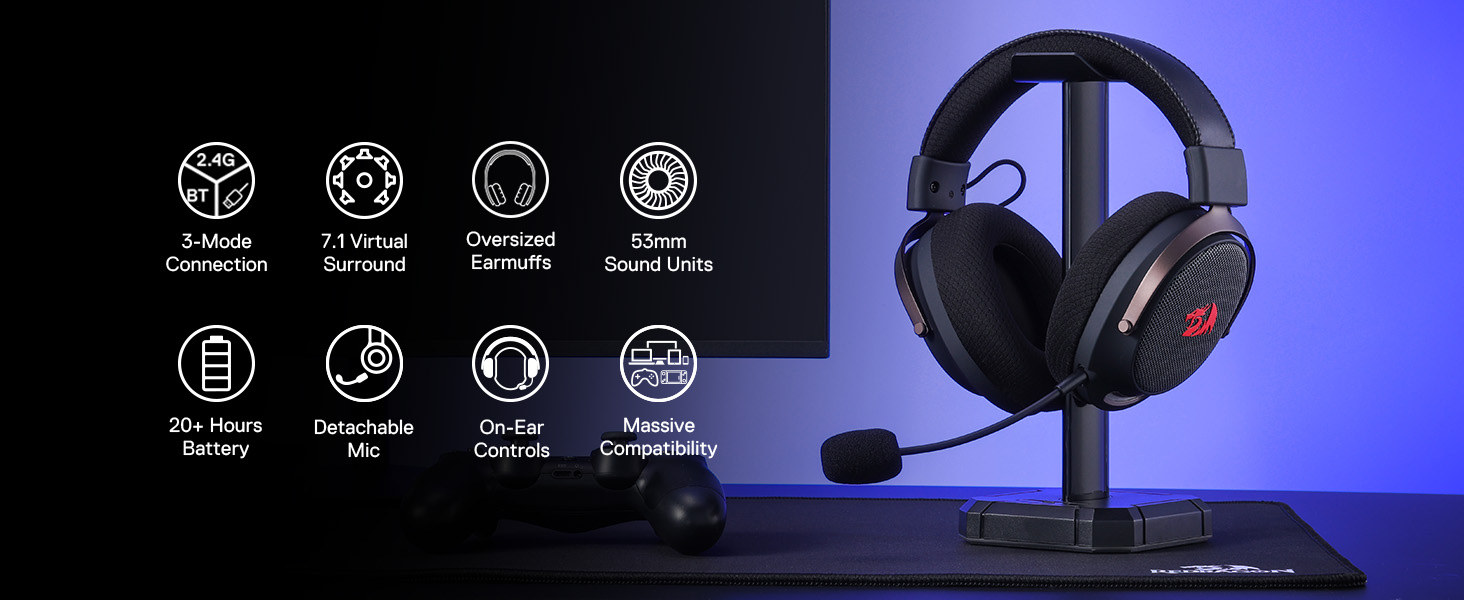 Headphones-Redragon-H858-3-Mode-Wireless-Gaming-Headset-7-1-Surround-Sound-53-mm-Drivers-Memory-Foam-Ear-Pads-Detachable-Noise-canceling-Microphone-Over-Ear-8 Headphones-Redragon-H858-3-Mode-Wireless-Gaming-Headset-7-1-Surround-Sound-53-mm-Drivers-Memory-Foam-Ear-Pads-Detachable-Noise-canceling-Microphone-Over-Ear-8