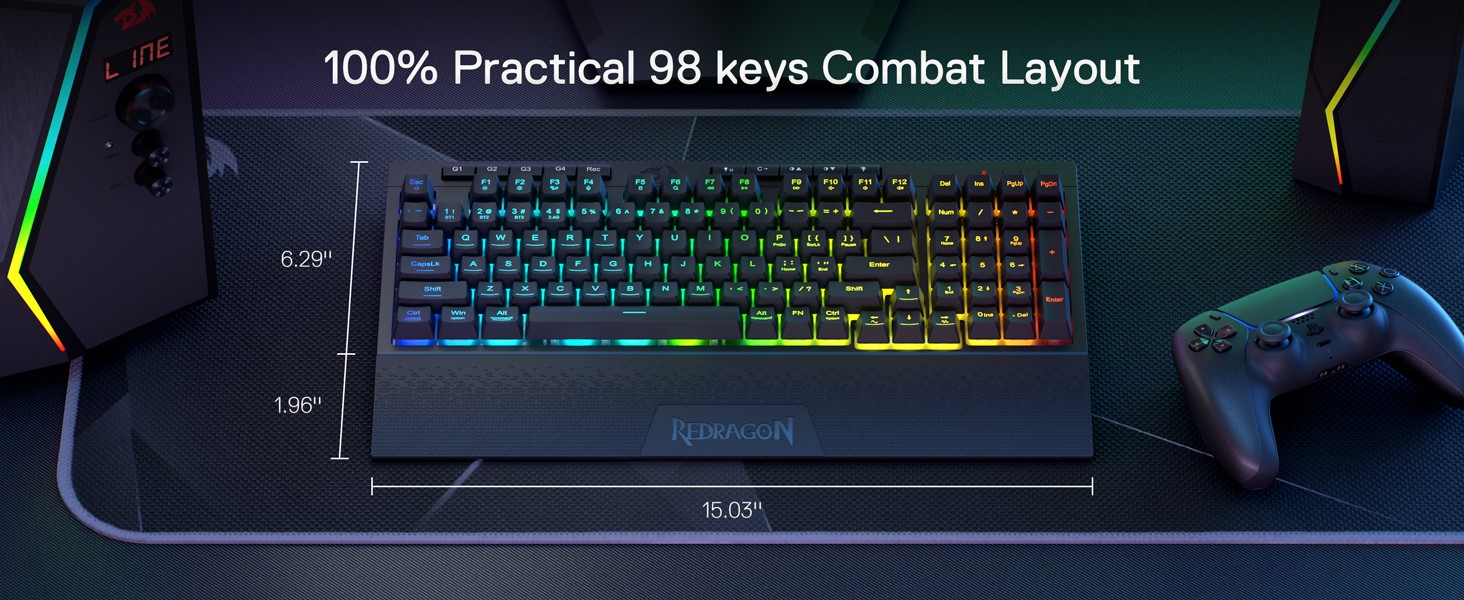 Keyboards-Redragon-K515-PRO-Shiva-RGB-Wireless-Membrane-Gaming-Keyboard-98-Keys-Mechanical-Feel-Keyboard-Linear-Switch-Detachable-Wrist-Rest-11 Keyboards-Redragon-K515-PRO-Shiva-RGB-Wireless-Membrane-Gaming-Keyboard-98-Keys-Mechanical-Feel-Keyboard-Linear-Switch-Detachable-Wrist-Rest-11