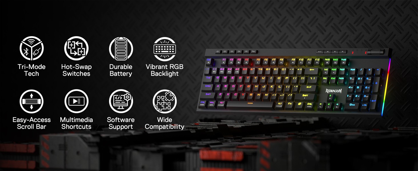 Keyboards-Redragon-K580-PRO-Wireless-RGB-Gaming-Keyboard-3-Modes-104-Keys-Hot-Swap-Socket-Linear-Red-Switch-23 Keyboards-Redragon-K580-PRO-Wireless-RGB-Gaming-Keyboard-3-Modes-104-Keys-Hot-Swap-Socket-Linear-Red-Switch-23