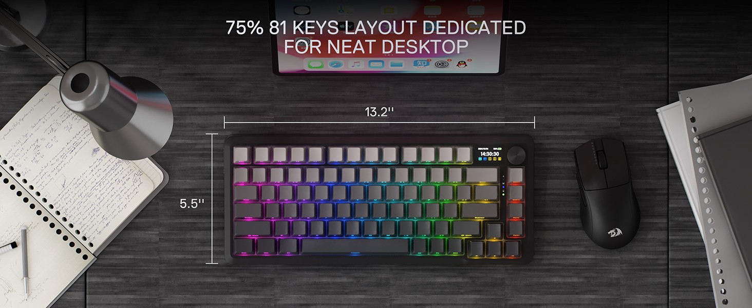 Keyboards-Redragon-K724-PRO-Wireless-Gasket-Gaming-Hype-Screen-Knob-81-Key-Mechanical-Keyboard-Easy-Control-1-14-TFT-Info-Display-Noise-Dampening-14 Keyboards-Redragon-K724-PRO-Wireless-Gasket-Gaming-Hype-Screen-Knob-81-Key-Mechanical-Keyboard-Easy-Control-1-14-TFT-Info-Display-Noise-Dampening-14