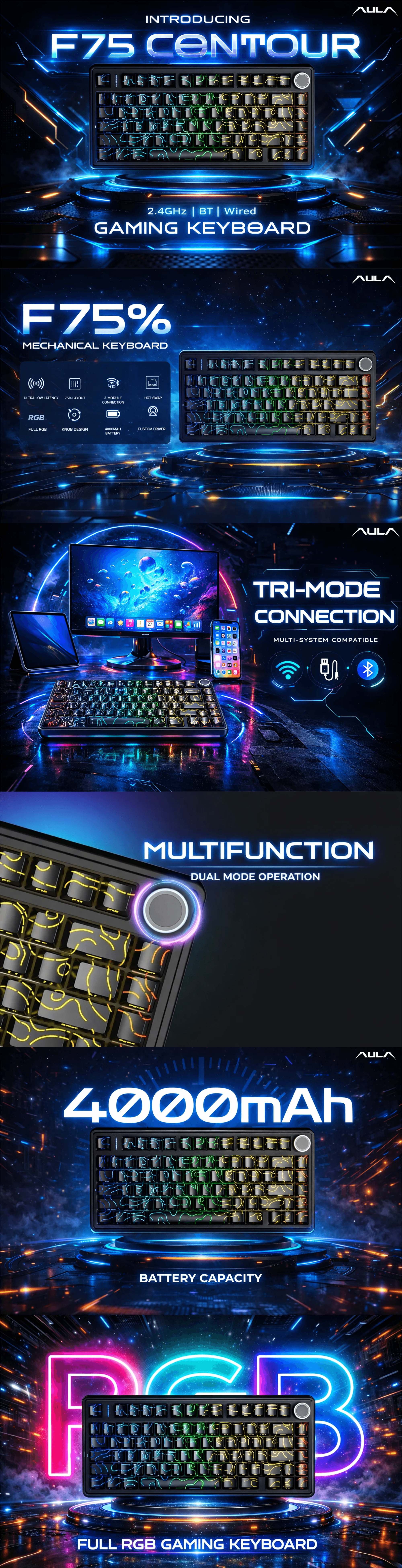 Keyboards-AULA-F75-Tri-Mode-RGB-75-Gasket-Wireless-Mechanical-Keyboard-Black-Contour-Keycaps-F75-BC-S-1 Keyboards-AULA-F75-Tri-Mode-RGB-75-Gasket-Wireless-Mechanical-Keyboard-Black-Contour-Keycaps-F75-BC-S-1