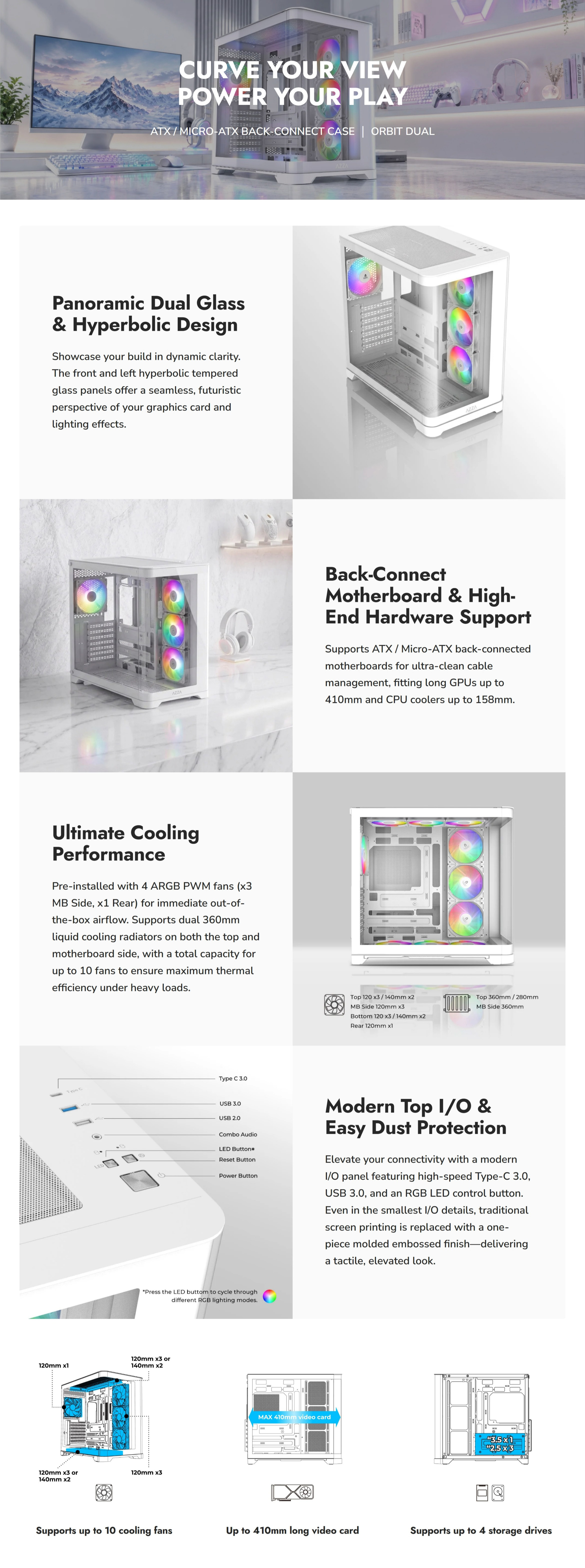 Azza-Cases-AZZA-Orbit-Dual-ARGB-Tempered-Glass-ATX-Case-White-CSAZ-278B01W-1 Azza-Cases-AZZA-Orbit-Dual-ARGB-Tempered-Glass-ATX-Case-White-CSAZ-278B01W-1