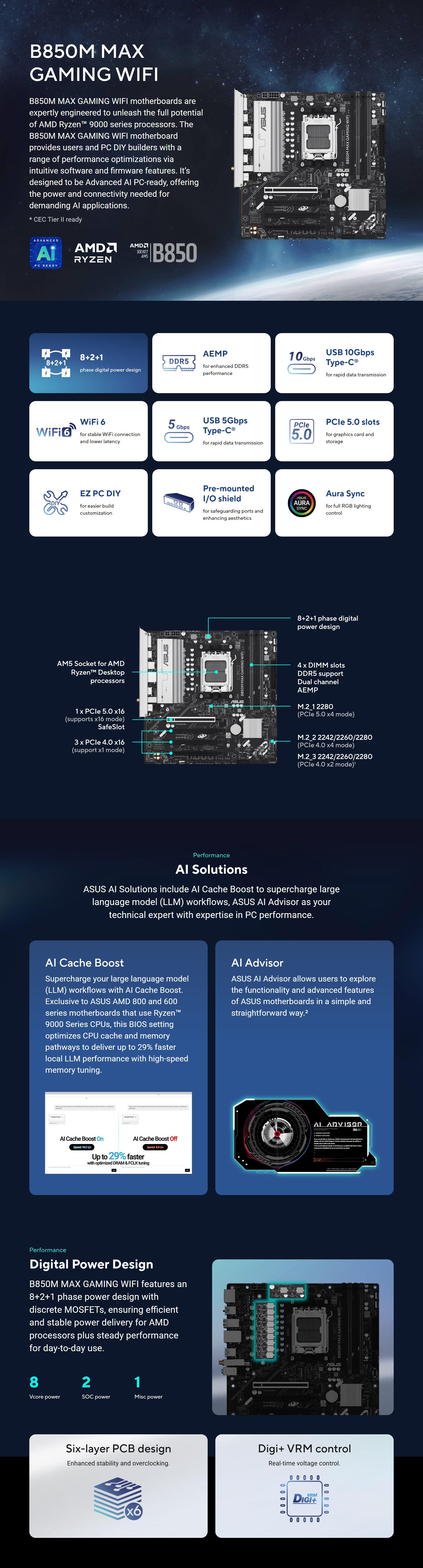 AMD-AM5-Asus-B850M-Max-Gaming-WiFi-AM5-mATX-Motherboard-B850M-MAX-GAMING-WIFI-1