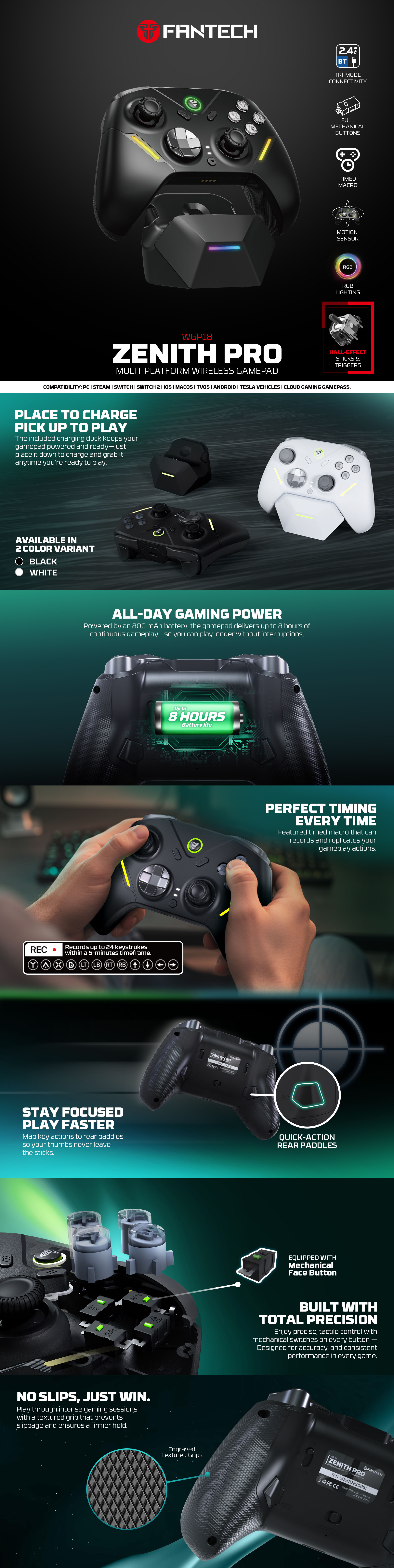 Controllers-Fantech-ZENITH-PRO-Hall-Effect-Wireless-Gaming-Controller-with-Charging-Dock-Black-GAMEFTWGP18BK-1 Controllers-Fantech-ZENITH-PRO-Hall-Effect-Wireless-Gaming-Controller-with-Charging-Dock-Black-GAMEFTWGP18BK-1