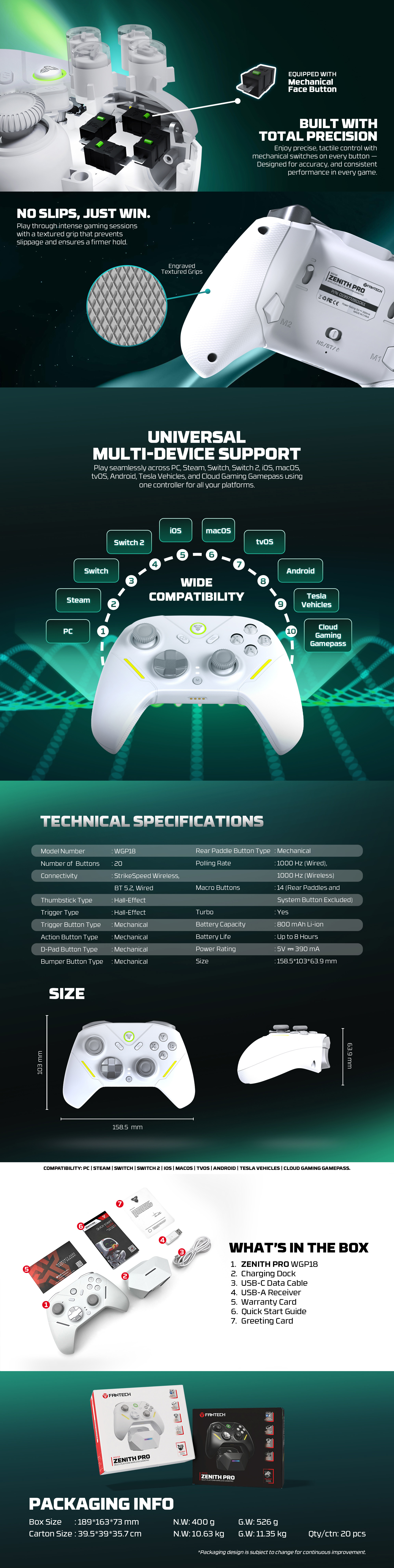 Controllers-Fantech-ZENITH-PRO-Hall-Effect-Wireless-Gaming-Controller-with-Charging-Dock-White-GAMEFTWGP18WH-2