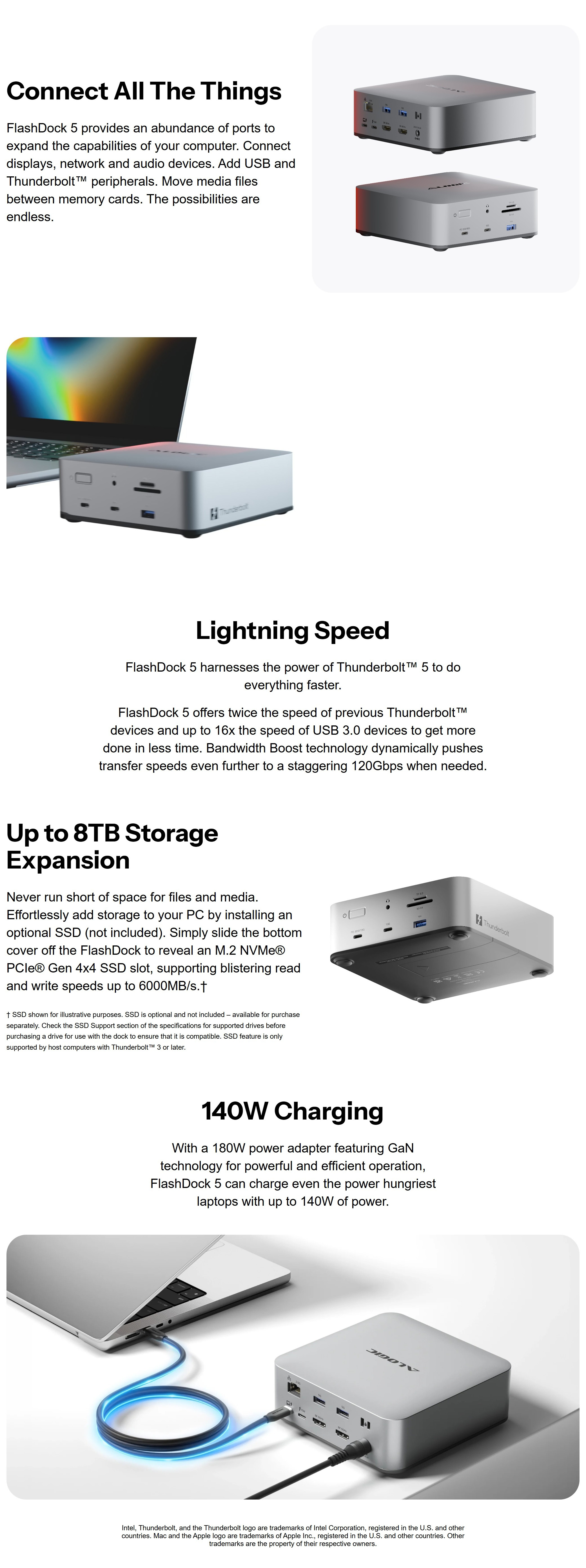 Enclosures-Docking-Alogic-FlashDock-5-13-in-1-Thunderbolt-5-Docking-Station-with-SSD-Support-TB5D3-SSD-2