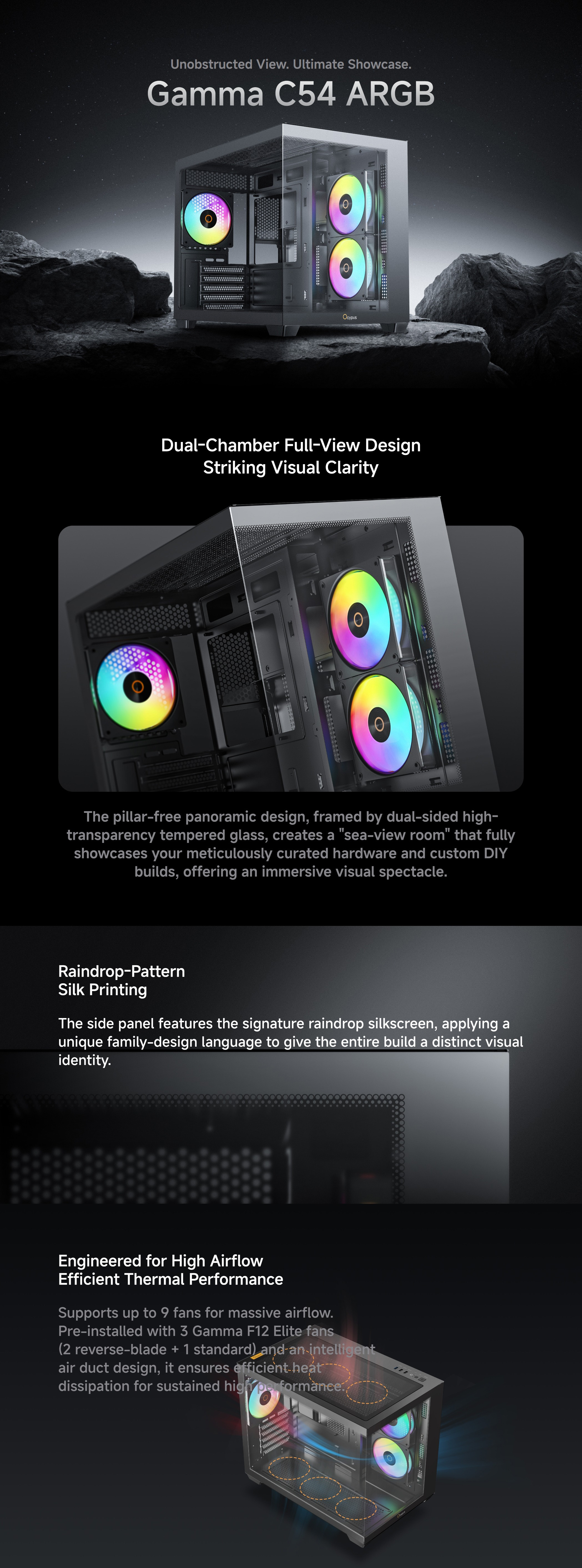 Cases-Ocypus-Gamma-C54-ARGB-Mini-Tower-mATX-Case-Black-Gamma-C54-BKD300XX-GL-1