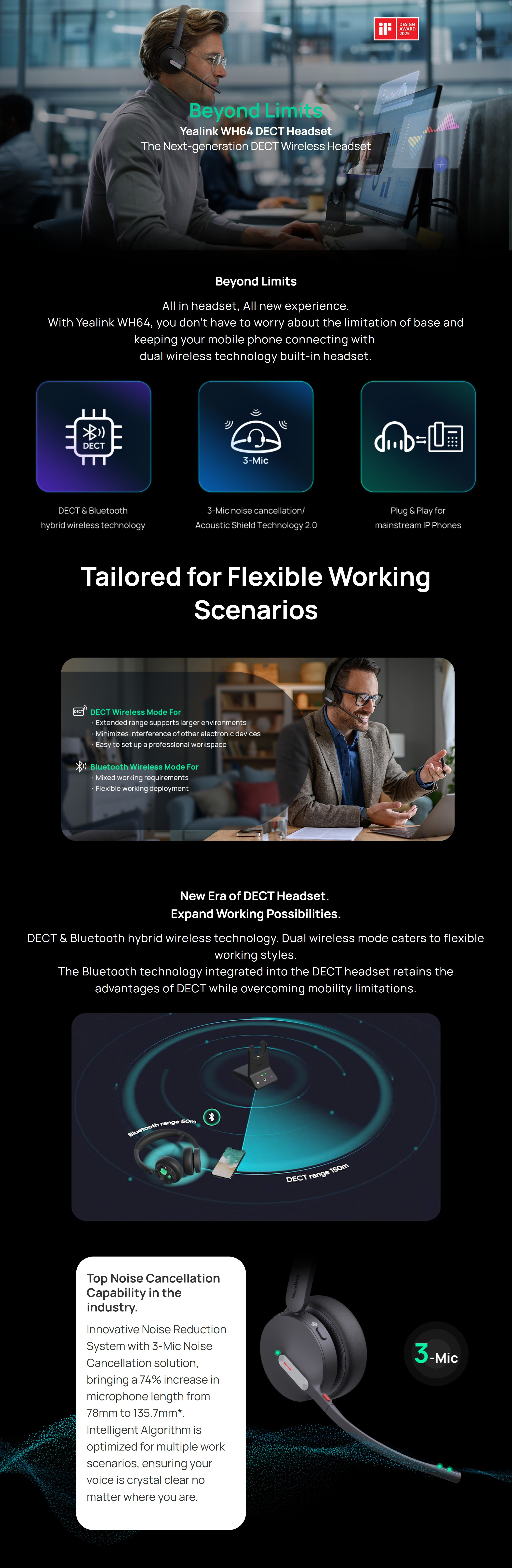 Headphones-Yealink-Bluetooth-DECT-WH64-UC-Stereo-Headset-with-Base-Station-WH64-D-UC-1 Headphones-Yealink-Bluetooth-DECT-WH64-UC-Stereo-Headset-with-Base-Station-WH64-D-UC-1