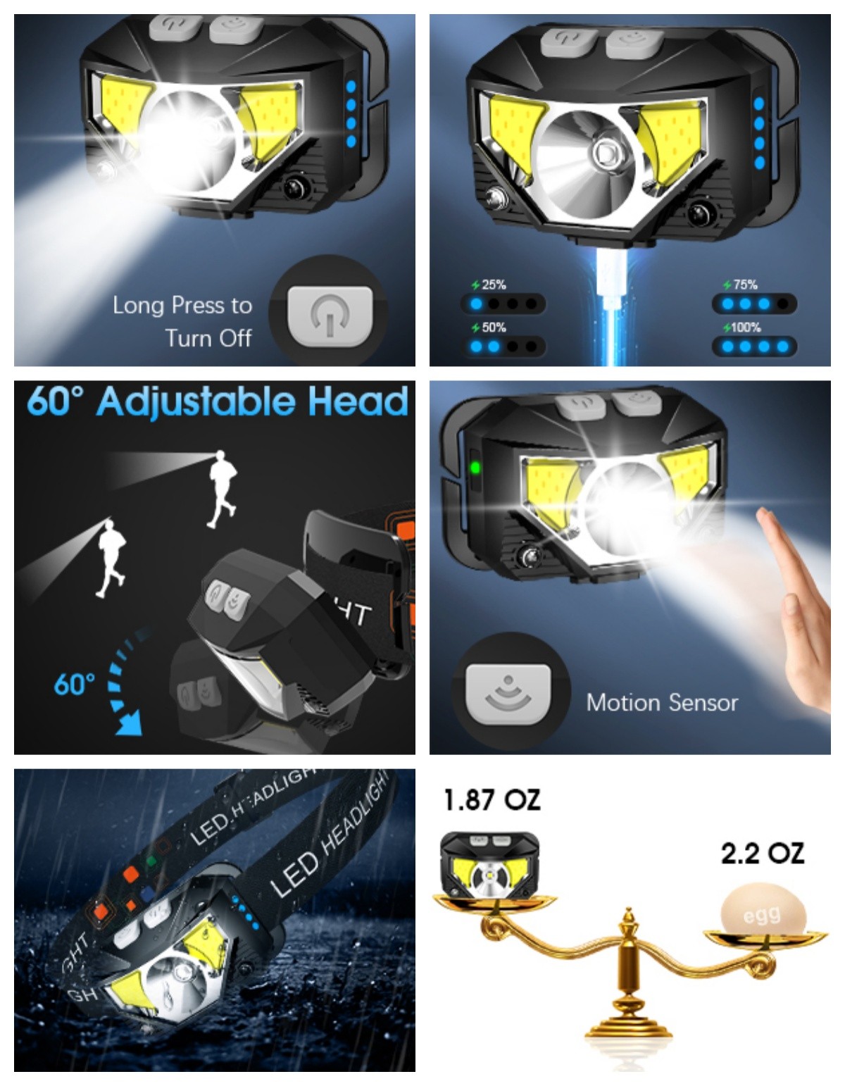 Outdoor-Lighting-Head-Torch-Rechargeable-2-Pack-Super-Bright-Headlamp-8-Modes-Lightweight-Headlight-with-Red-Warning-Lights-Sensor-Control-Stepless-Dimming-Waterproof-12