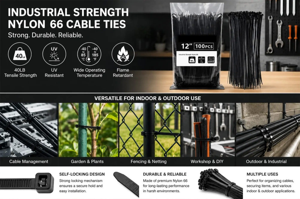 Outdoor-Tools-100-Pack-Black-Cable-Ties-300mm-40lb-Heavy-Duty-Nylon-Zip-Ties-Self-Locking-Tie-Wraps-for-Indoor-and-Outdoor-Use-10 Outdoor-Tools-100-Pack-Black-Cable-Ties-300mm-40lb-Heavy-Duty-Nylon-Zip-Ties-Self-Locking-Tie-Wraps-for-Indoor-and-Outdoor-Use-10