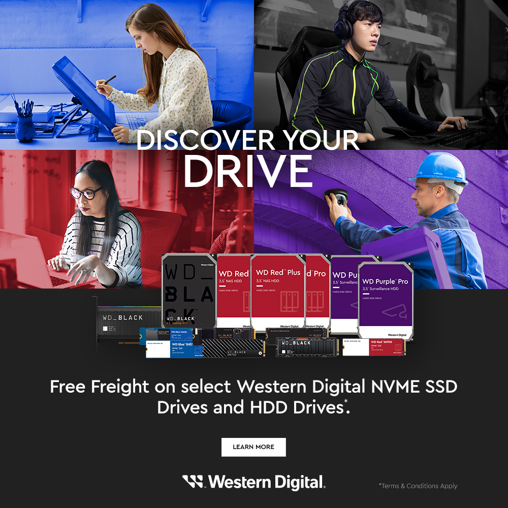 Free WD Purple MicroSD and Free Freight with Selected WD NVME or HDD Purchase