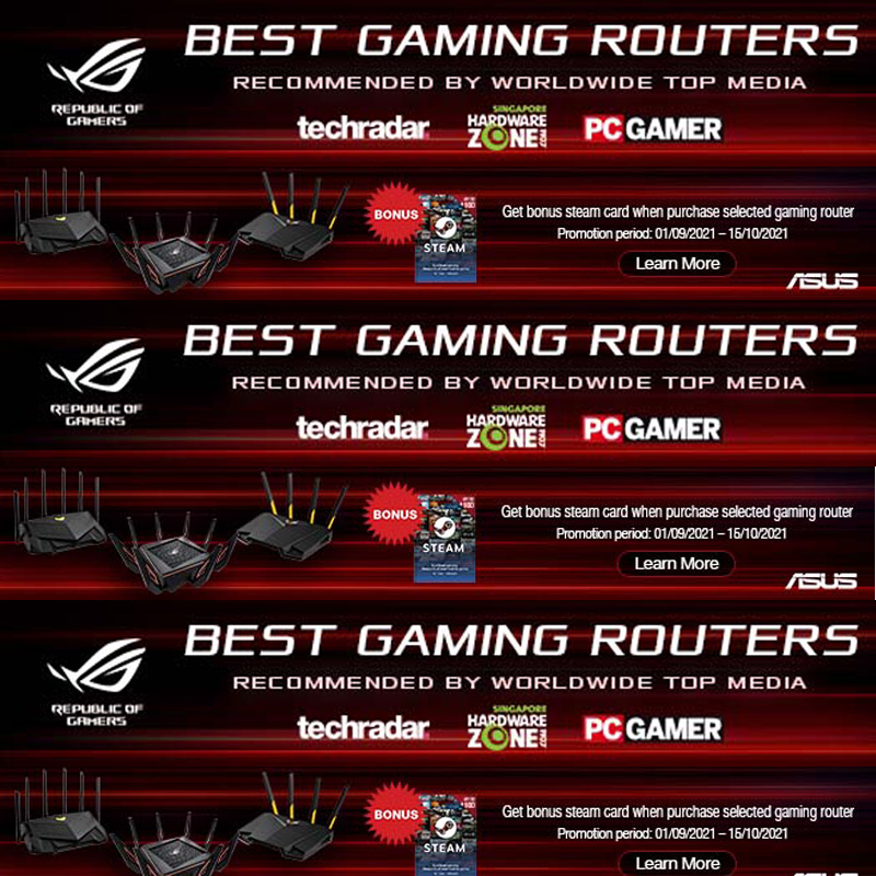 Asus WLAN Gaming Router Steam Card Promotion