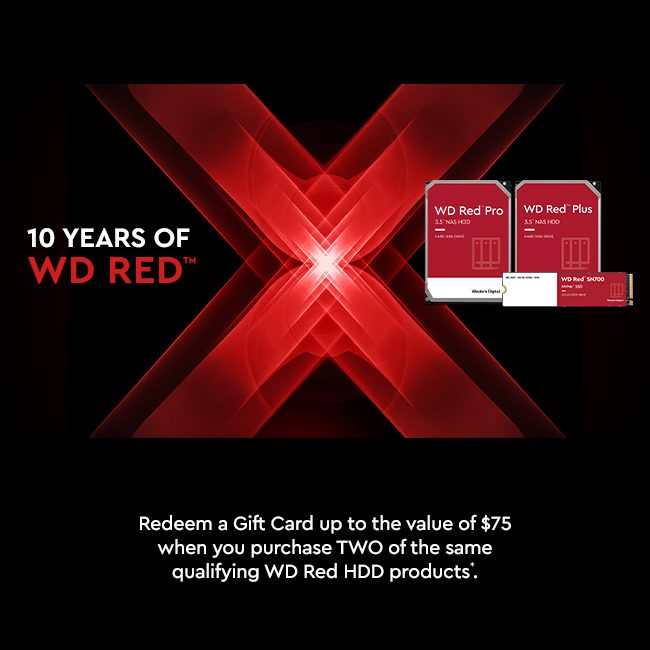 Redeem a Gift Card with Western Digital Red HDD!