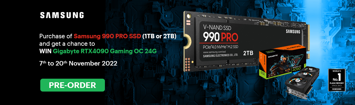 Pre-order Samsung 990 Pro SSD and Get a Chance to Win a Gigabyte RTX 4090 Gaming OC 24G