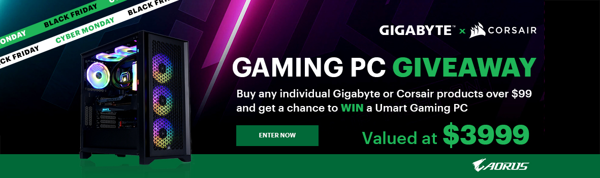 Gigabyte X Corsair Gaming PC Giveaway - Umart Black Friday Exclusive 