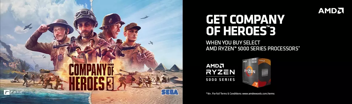 Get Company of Heroes™ 3 when you buy select AMD Ryzen™ 5000 Series processors