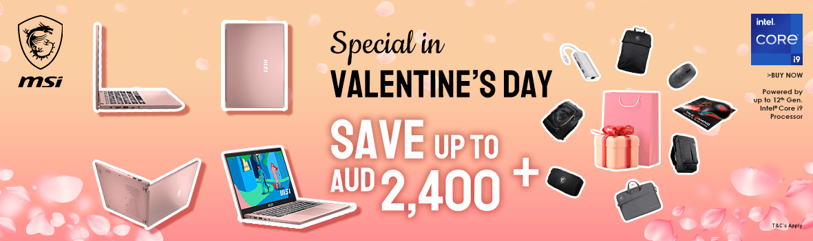 Save Up to AUD$2400 with MSI Laptops for Valentine's Day