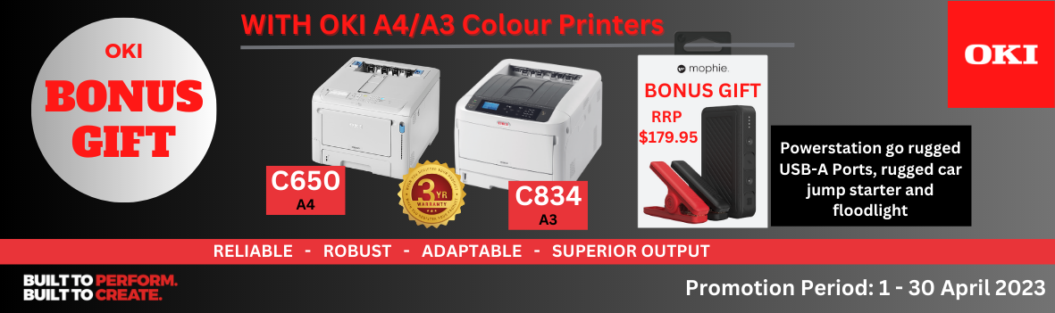 Get OKI Bonus Gift with OKI A4/A3 Colour Printers