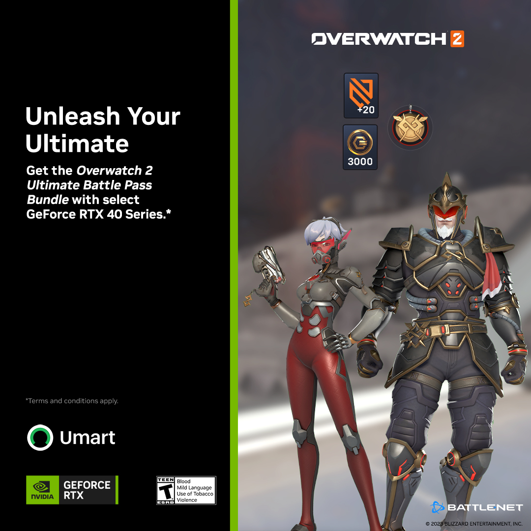 Overwatch 2 Ultimate Battle Pass with selected GeForce RTX 40 series GPU or desktop