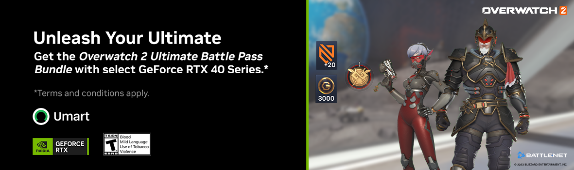 Overwatch 2 Ultimate Battle Pass with selected GeForce RTX 40 series GPU or desktop