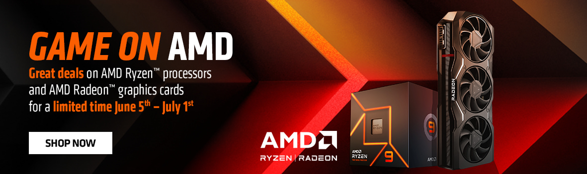 Great deals on AMD Ryzen™ processors and AMD Radeon™ graphics cards for a limited time!