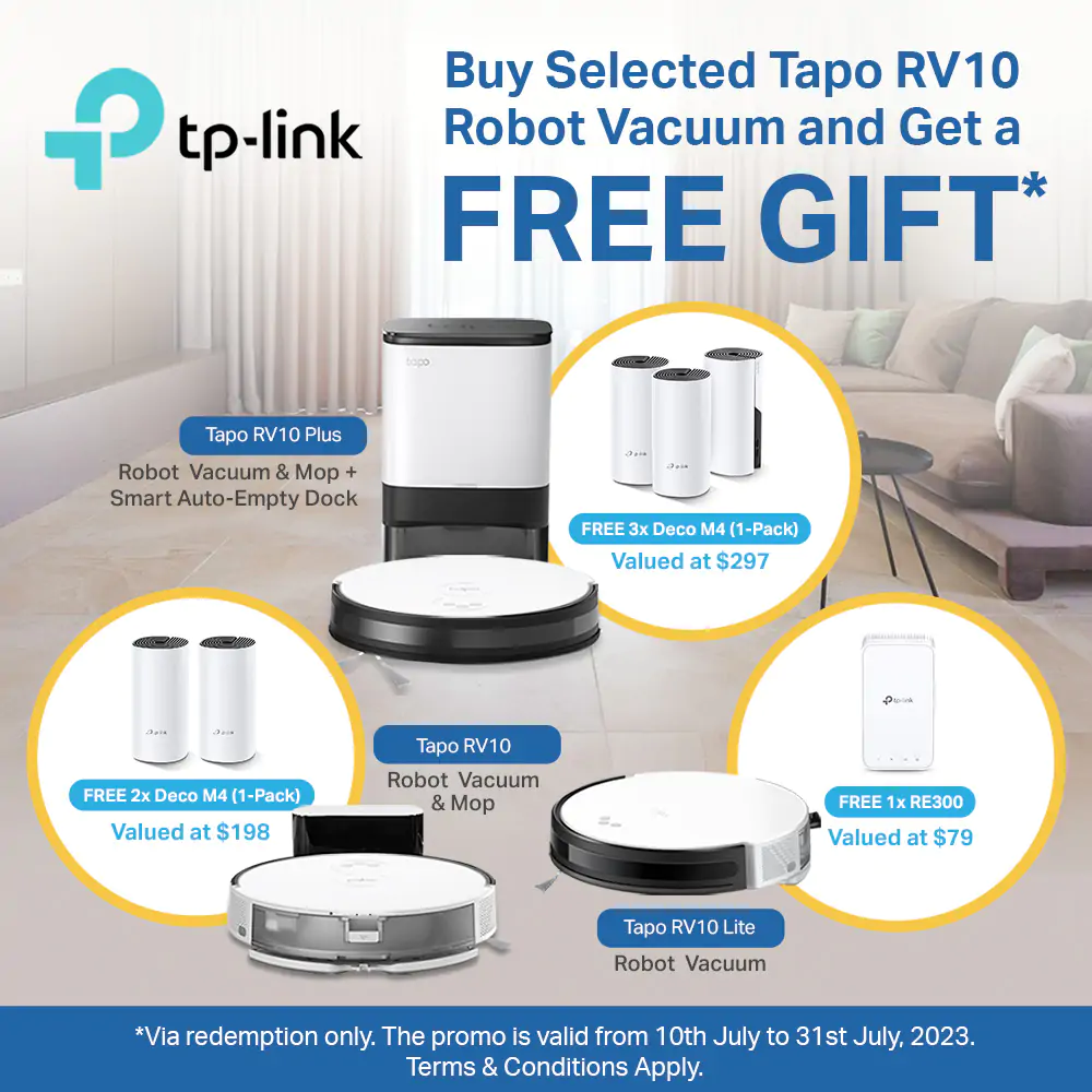 Buy Selected Tapo RV10 Robot Vacuum and Get a Free GIFT
