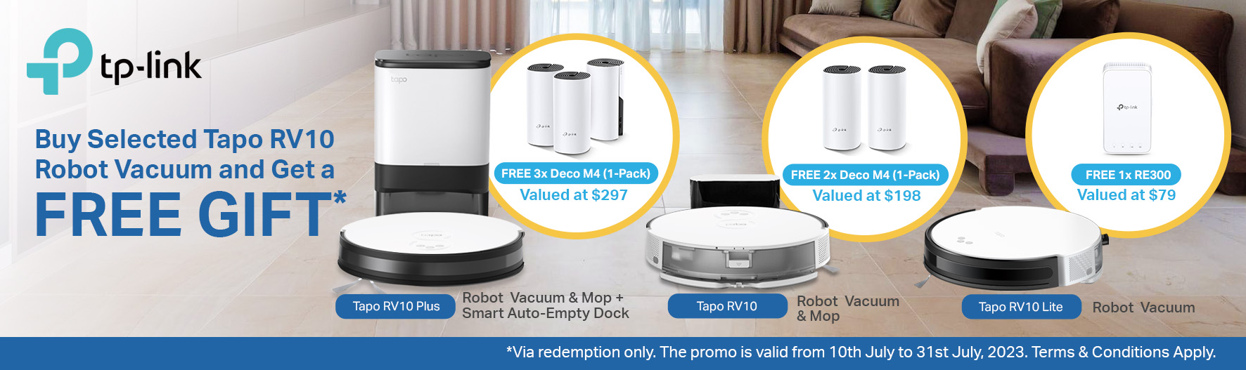 Buy Selected Tapo RV10 Robot Vacuum and Get a Free GIFT