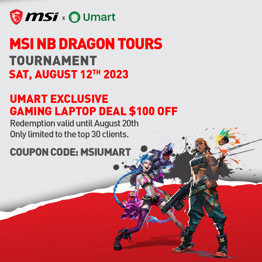 Umart Exclusive Deals - $100 OFF on MSI Gaming Laptops, Top 30 Clients ONLY