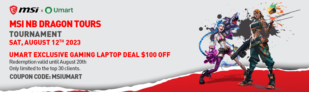 Umart Exclusive Deals - $100 OFF on MSI Gaming Laptops, Top 30 Clients ONLY