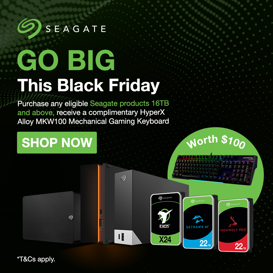 Purchase Any 16TB+ Seagate Drive and Get a a HyperX Alloy MKW100 Keyboard worth $100+!