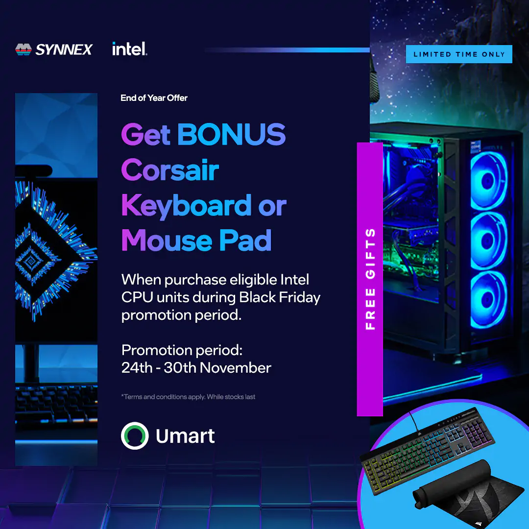 Buy Select Intel CPUs, Get a Bonus Corsair Gaming Keyboard or Extended Mouse Pad!
