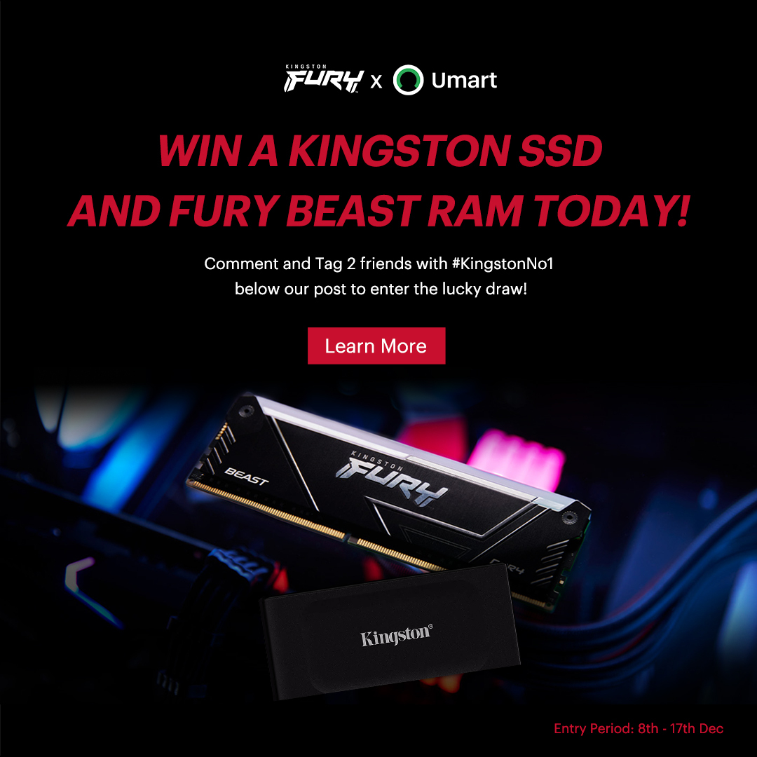Win a Kingston SSD and Fury Beast RAM Today! Comment and Tag for a Chance!