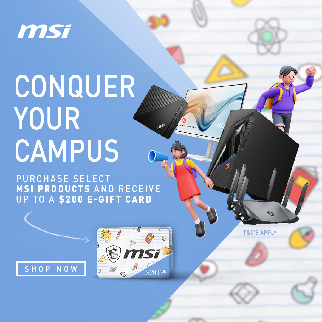 Conquer your Campus - Purchase Select MSI Products and Receive Up to a $200 e-gift Card