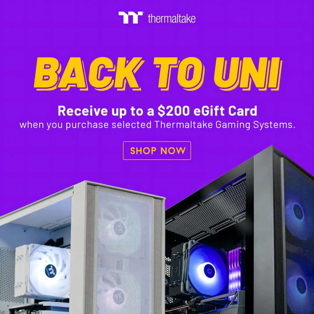 Receive Up to $200 flexi eGift card when you purchase selected TT Branded Gaming System