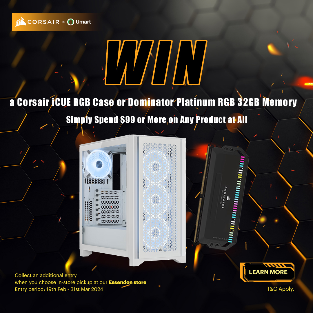 Giveaway | Win a Corsair Case or Memory when You Spend $99+ at Umart