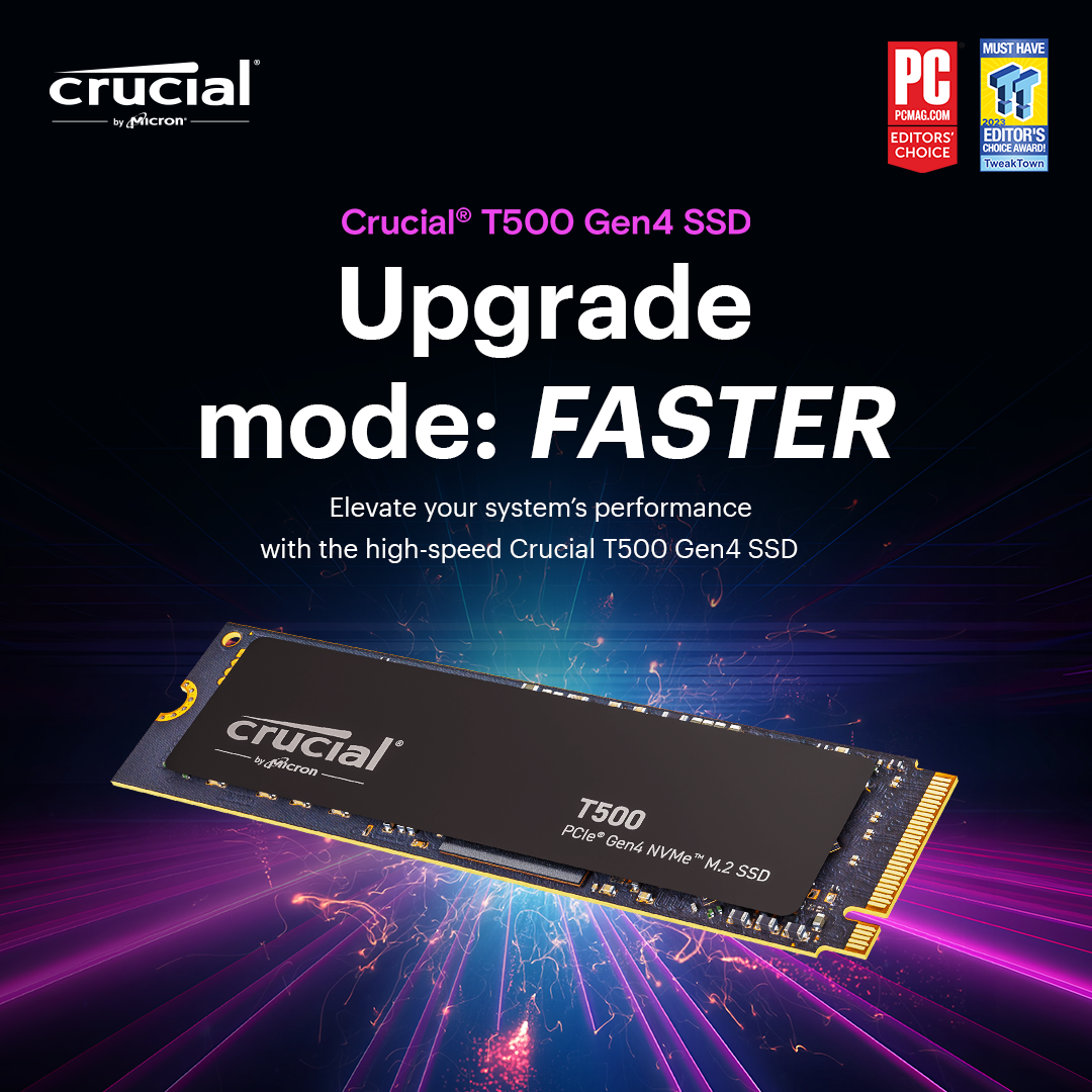 Elevate your system's performance with the high-speed Crucial SSDs