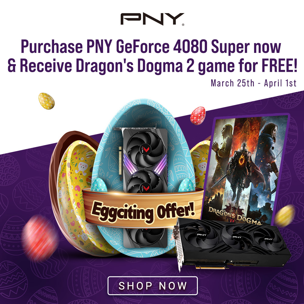 Purchase the PNY GeForce 4080 Super now & Receive the Dragon's Dogma 2 game for FREE! Only 10 codes are up for grabs.