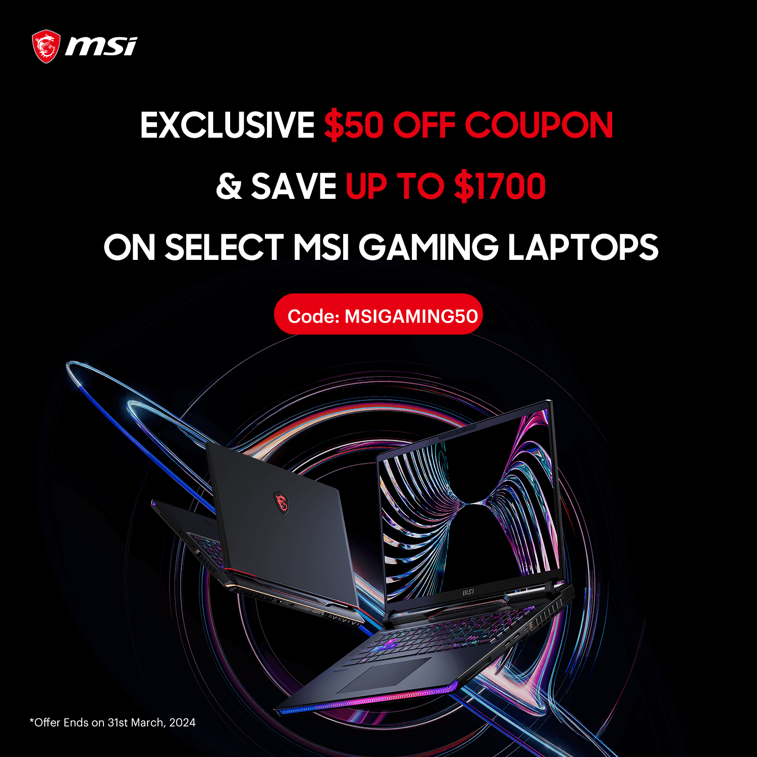 Exclusive | Get $50 OFF Coupon & Save Up to $1700 on Selected MSI Gaming Notebooks
