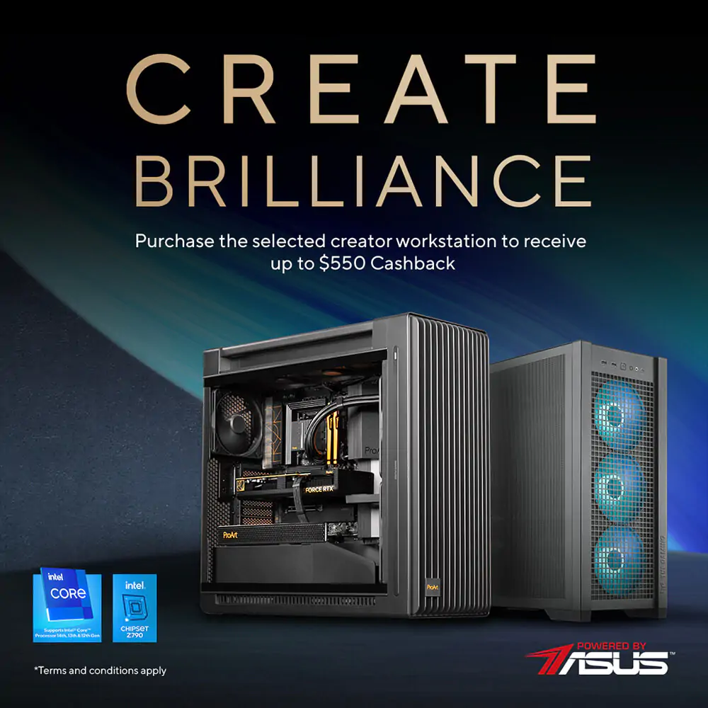 Purchase Any of the Selected Creator Workstation to Get Up to $550 E-Gift Card, and Redeem a Free 3 Month Adobe Creative Cloud Plan