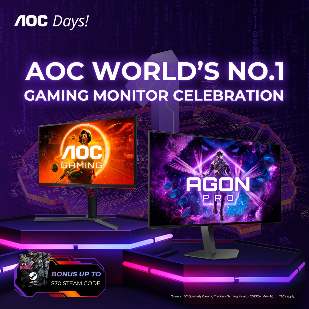 AOC 2024 World's No.1 Gaming Monitor Steam Card Promotion 🥇