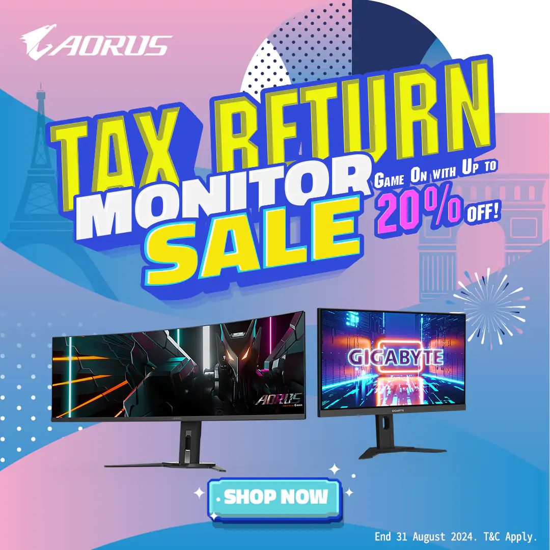 Gigabyte Monitor Tax Return Sale - Game on with Up to 20% OFF!