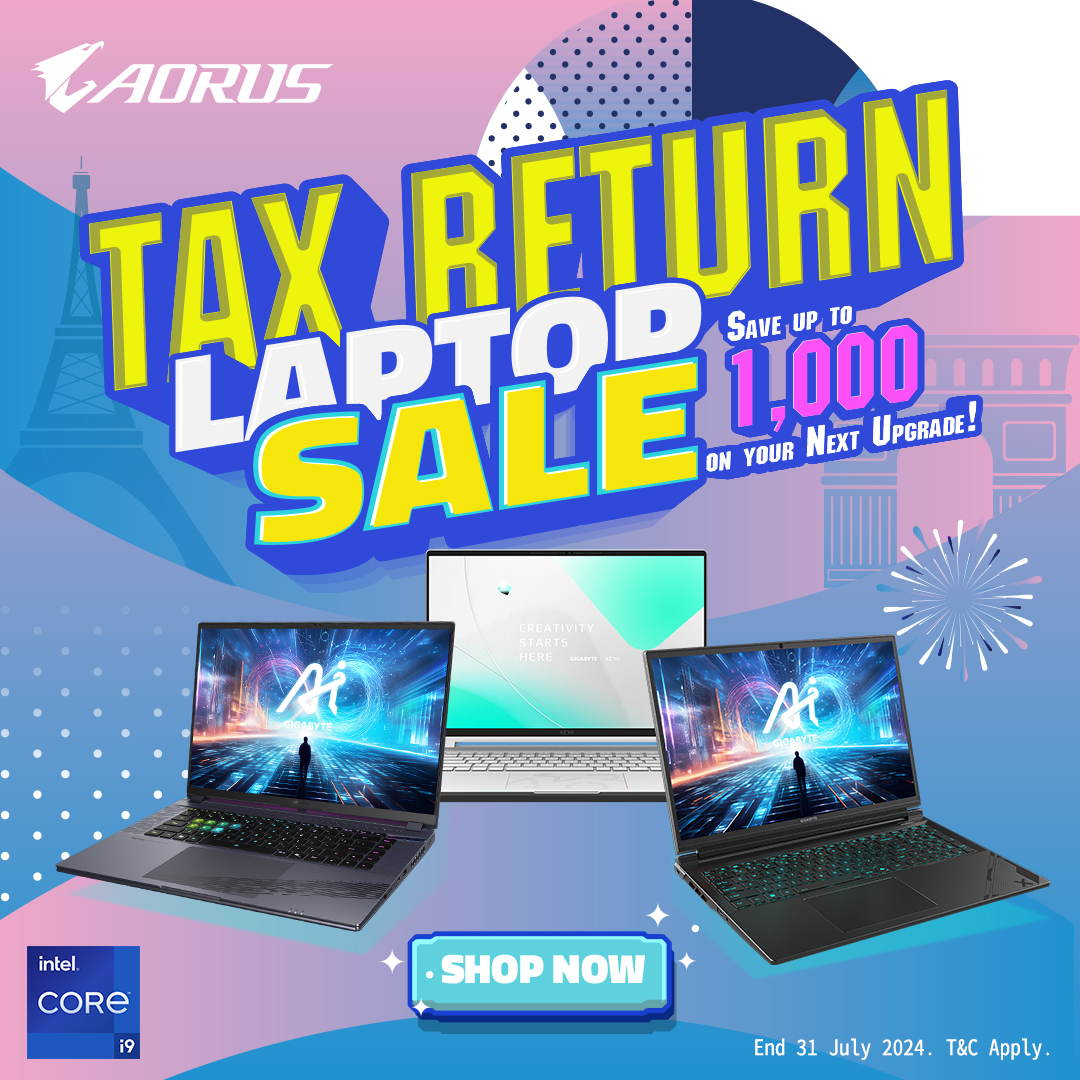 GIGABYTE Laptop Tax Return Sale - Save Up to $1000 on Your Next Upgrade