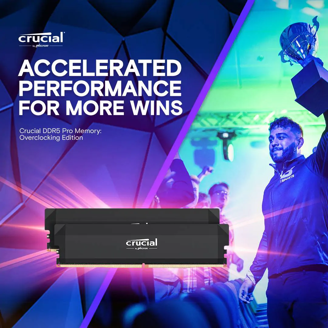 Crucial DDR5 Pro OC DRAM | Push Performance to the Next Level with the Blazing Speed and Massive Bandwidth