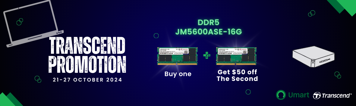 Buy Two Transcend JM5600ASE-16G DDR5 RAM, Get $50 Off the Second One