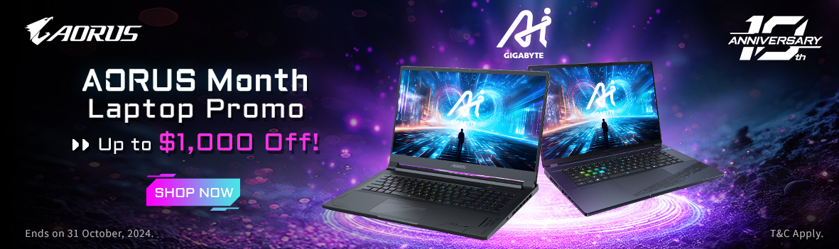 Gigabyte AORUS Month Laptop Promo - Up to $1,000 Off!