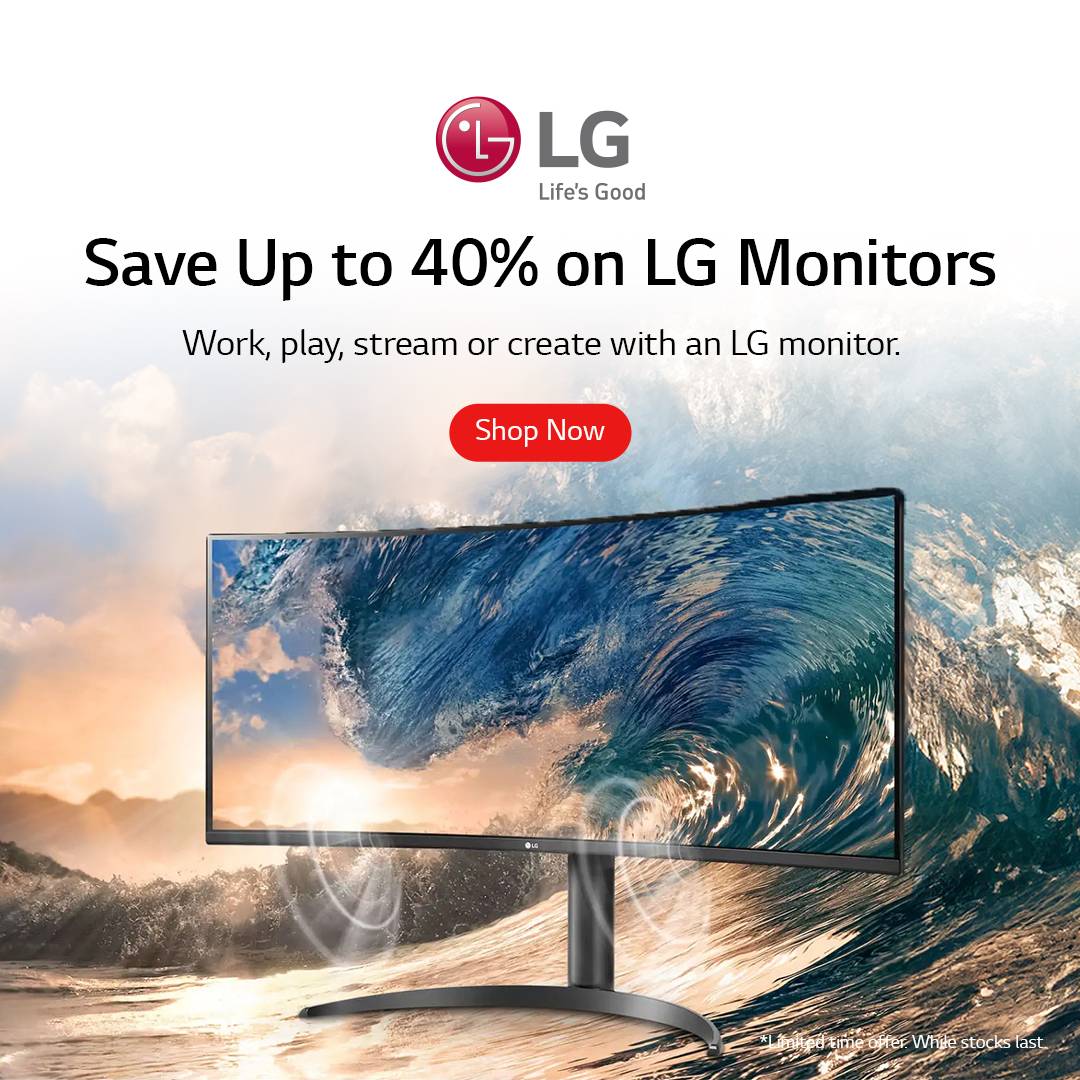 Up to 40% Off on LG Monitors - Designed for Creators, Multi-tasking & Gamers